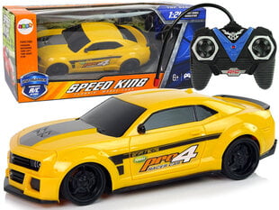 Lean toys RC sporta automobilis 1:24 sacīkšu dzeltens cena un informācija | Rotaļlietas zēniem | 220.lv