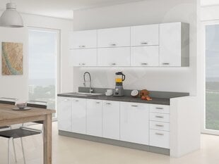 Virtuves mēbeles Mir-Woodline IV, balts cena un informācija | Virtuves komplekti | 220.lv
