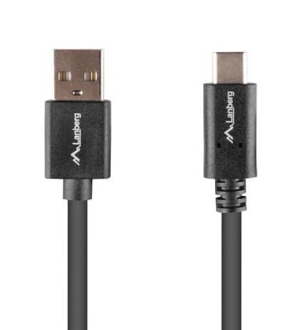 Lanberg Kabelis USB-C (M) -USB-A (M) 1,8 m melns BOX QC 3.0 cena un informācija | Savienotājkabeļi | 220.lv