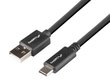 Lanberg Kabelis USB-C (M) -USB-A (M) 1,8 m melns BOX QC 3.0 cena un informācija | Savienotājkabeļi | 220.lv