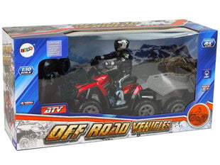 Lean Toys Квадроцикл с прицепом 1:10 Off-Road Red 2.4G цена и информация | Игрушки для мальчиков | 220.lv