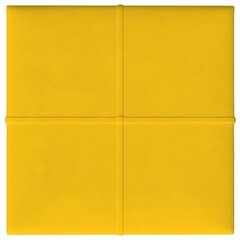 Sienas plāksnes, 12 gab., dzeltenas, 30x30cm, samts, 1.08m² цена и информация | Элементы декора для стен, потолка | 220.lv