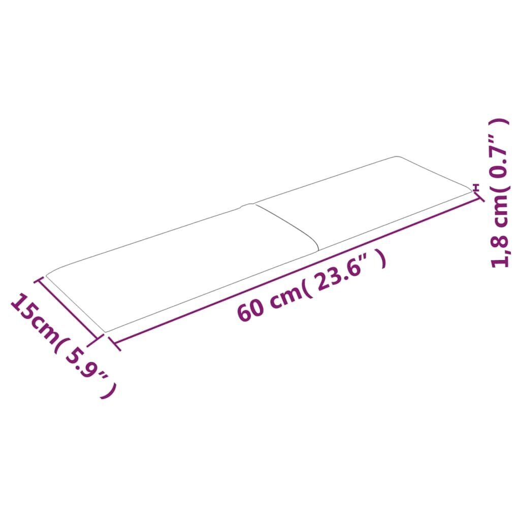 Sienas plāksnes, 12 gab., sarkanvīna krāsā, 60x15cm, samts, 1.08m² cena un informācija | Griestu, sienu dekoru elementi | 220.lv