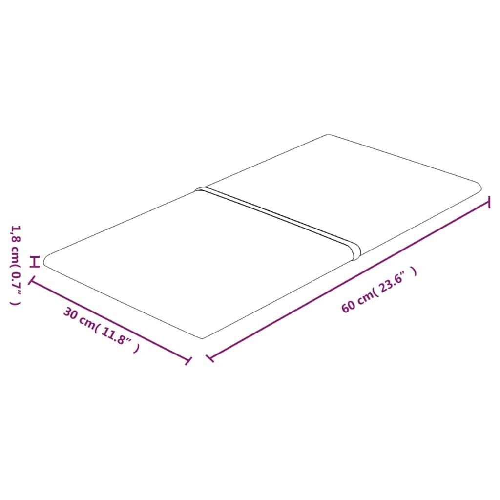 Sienas plāksnes, 12 gab., sarkanvīna krāsā, 60x30cm, audums, 2.16m² cena un informācija | Griestu, sienu dekoru elementi | 220.lv