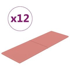 Sienas plāksnes, 12 gab., rozā, 90x30cm, audums, 3.24m² cena un informācija | Griestu, sienu dekoru elementi | 220.lv