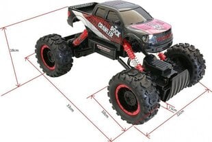 Attālināti vadāms virsurgājējs Rock Crawler 4WD 1:14, melns, sarkans cena un informācija | Rotaļlietas zēniem | 220.lv