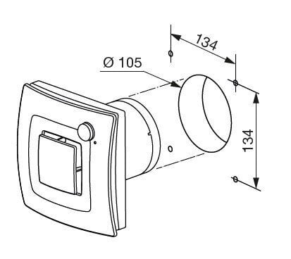 Ventilators Soler&Palau Silent Dual 100 ar kustības un mitruma sensoru, 5210640600 cena un informācija | Ventilatori vannas istabai | 220.lv