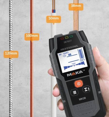 Kabeļu detektors MAKA MK08 cena un informācija | Rokas instrumenti | 220.lv