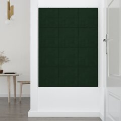 Sienas plāksnes, 12 gab., zaļas, 30x30cm, samts, 1.08m² cena un informācija | Griestu, sienu dekoru elementi | 220.lv