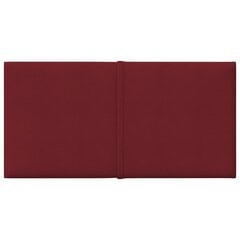 Sienas plāksnes, 12 gab., sarkanvīna krāsā, 30x15cm, audums, 0,54m² cena un informācija | Griestu, sienu dekoru elementi | 220.lv