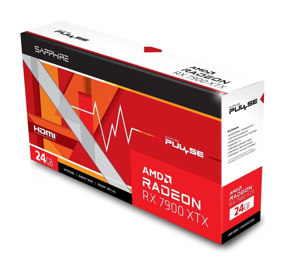 Sapphire PULSE AMD Radeon RX 7900 XTX (11322-02-20G) cena un informācija | Videokartes (GPU) | 220.lv