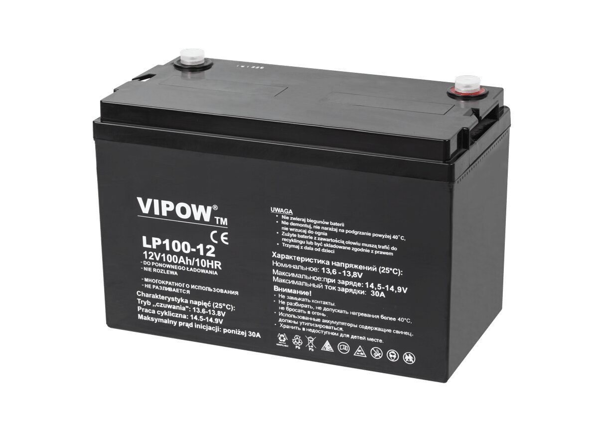 Svina akumulators VIPOW 12V 100Ah цена и информация | Akumulatori | 220.lv