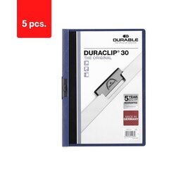 Папка с зажимом DURABLE DURACLIP® 30, А4, 5 шт. цена и информация | Канцелярия | 220.lv