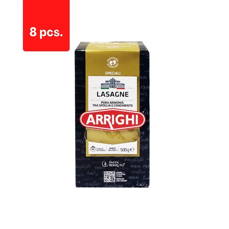 Makaroni ARRIGHI, lazanja, 500 g x 8 gab. cena un informācija | Makaroni | 220.lv