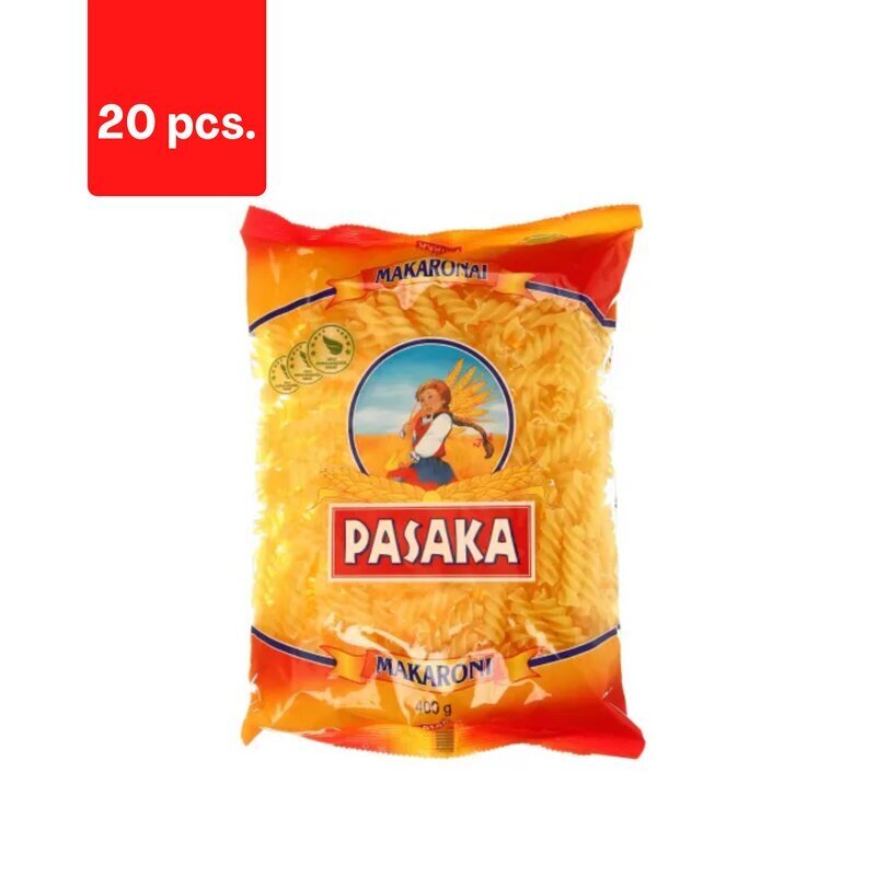 Makaroni PASAKA, spirāles, 400 g x 20 gab. cena un informācija | Makaroni | 220.lv