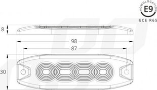 LED silšanas lampa Amio 4x3W LED R65 R10 12/24V IP67 цена и информация | Фонари и прожекторы | 220.lv