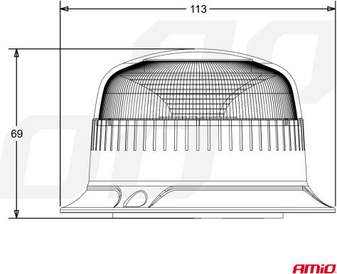 Brīdinājuma lampa Amio W21ml Magnetic/3 skrubji R65 R10 18LED 12/24V IP56 цена и информация | Lukturi un prožektori | 220.lv