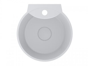 Раковина подвесная круглая из литого мрамора Smart Mirasoft, 37x36 см, цвет белый матовый цена и информация | Для мойки | 220.lv