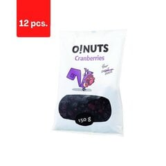 Клюква сушеная O!NUTS, 150 г x 12 шт. цена и информация | Орехи, сухофрукты, семечки | 220.lv