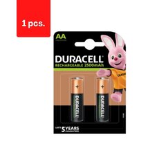 Uzlādējamās baterijas DURACELL AA (2500 mAh), LR6, 2 gb x 1 iepakojums. cena un informācija | Baterijas | 220.lv