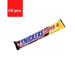 Шоколадный батончик SNICKERS Super +1 с начинкой из нуги и карамели и тостами. молотые орехи, 112,5 г x 20 шт. цена и информация | Сладости | 220.lv