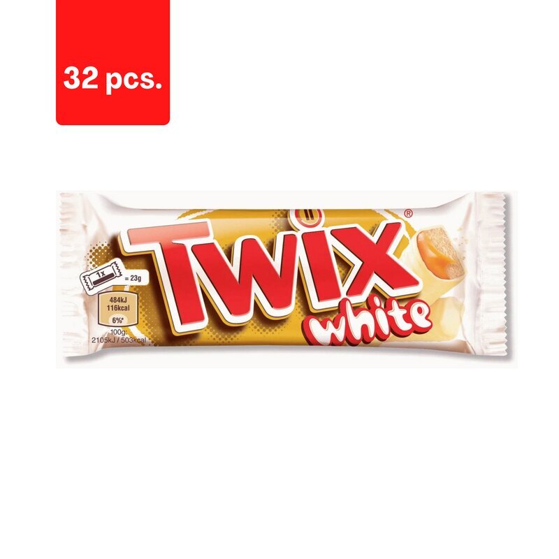 Šokolādes tāfelīte TWIX White, 46 g x 32 gab. cena un informācija | Saldumi | 220.lv