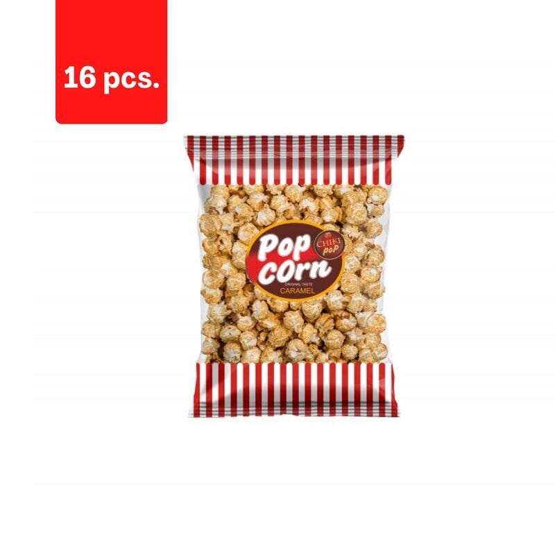 Karamelizēts popkorns CHIKI POP, 200 g x 16 gab. cena un informācija | Uzkodas, čipsi | 220.lv