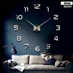 Sienas pulkstenis liels 80-120 cm sudraba 12 cipari cena un informācija | Interjera priekšmeti | 220.lv