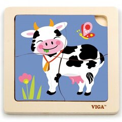 Izglītojoša koka puzle Viga Cow (2457) 3139 cena un informācija | Rotaļlietas zīdaiņiem | 220.lv