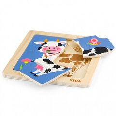 Izglītojoša koka puzle Viga Cow (2457) 3139 cena un informācija | Rotaļlietas zīdaiņiem | 220.lv