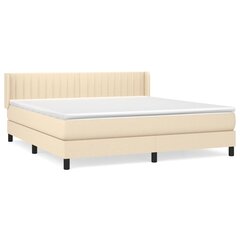 vidaXL atsperu gulta ar matraci, krēmkrāsas, 160x200 cm, audums цена и информация | Кровати | 220.lv