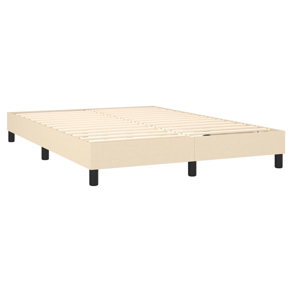 vidaXL atsperu gulta ar matraci, krēmkrāsas, 140x200 cm, audums цена и информация | Gultas | 220.lv