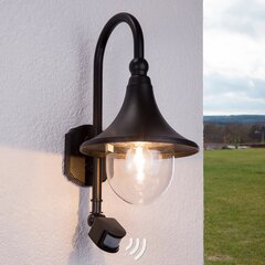 Āra sienas lampa Daphne, melna, ar sensoru цена и информация | Уличное освещение | 220.lv