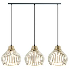 Подвесной ламповый светильник с деревянными крышками, 3 лампочки. надолго цена и информация | Люстры | 220.lv
