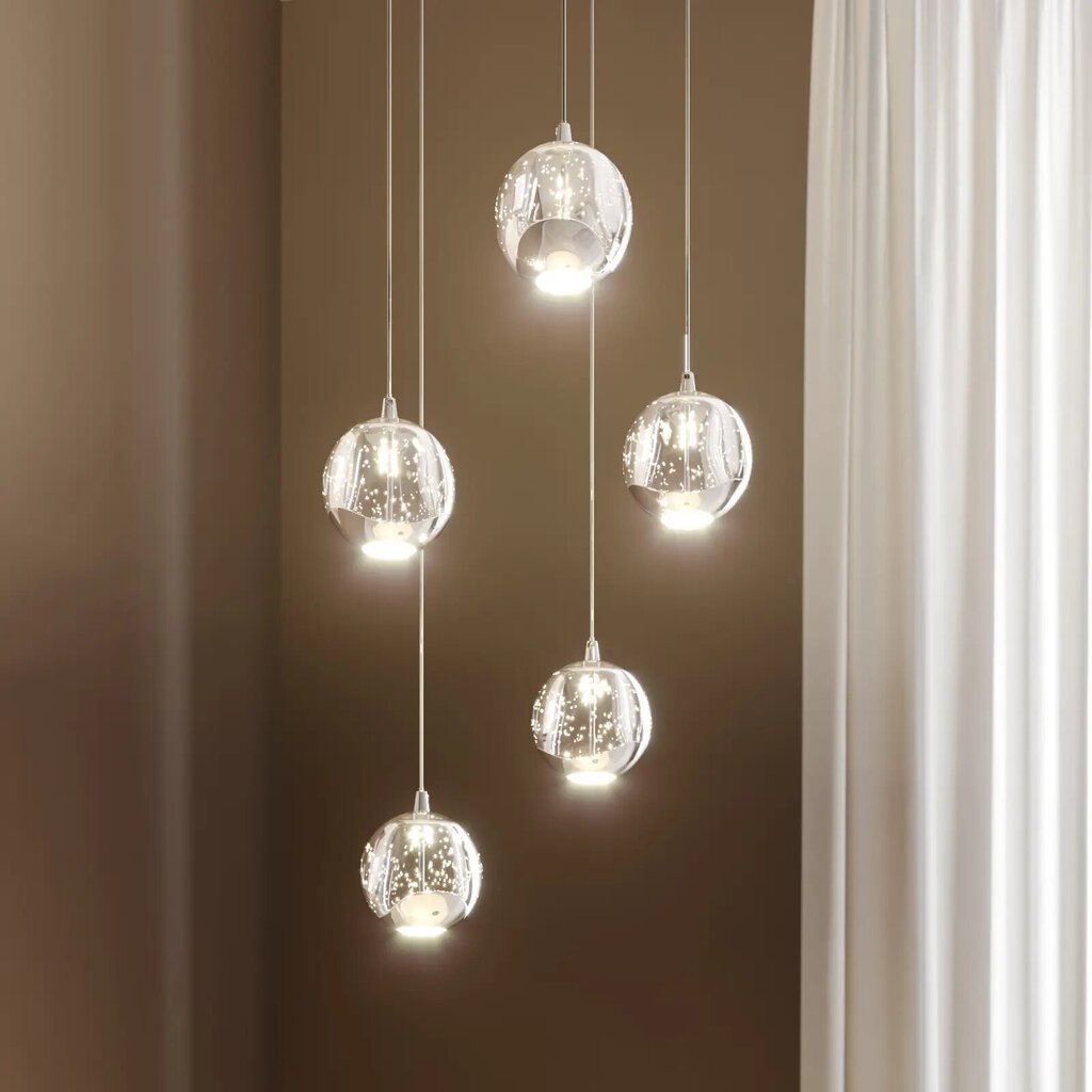 Hayley LED piekaramā lampa, 5 spuldzes, apaļa, hromēta цена и информация | Lustras | 220.lv