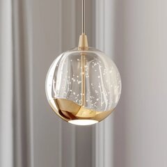 Hayley LED piekarināmais gaismeklis ar stikla lodi, 1 spuldze, zelts cena un informācija | Piekaramās lampas | 220.lv
