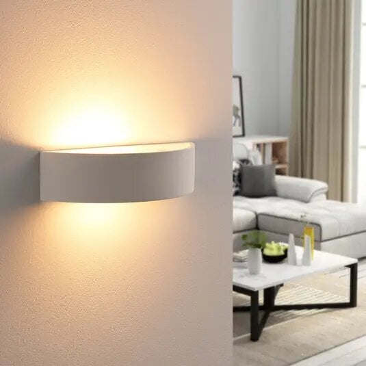 Lindby Aurel LED sienu segums, apmetums, balts, pusapaļas cena un informācija | Sienas lampas | 220.lv