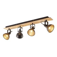 Потолочный светильник Lindby Aylis, черный, деревянный, 4 лампочки. цена и информация | Потолочный светильник | 220.lv