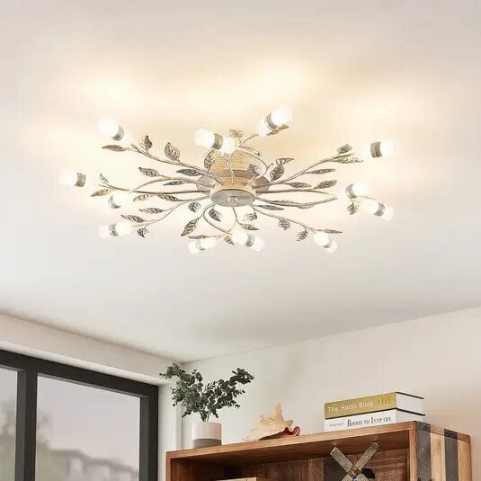 Lindby Bolonia LED griestu lampa, balts цена и информация | Griestu lampas | 220.lv
