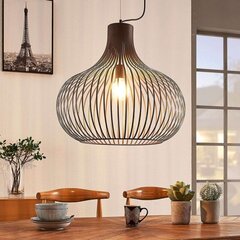 Подвесной светильник Lindby Frances, коричневый, 1 лампочка, Ø 60 см цена и информация | Люстры | 220.lv