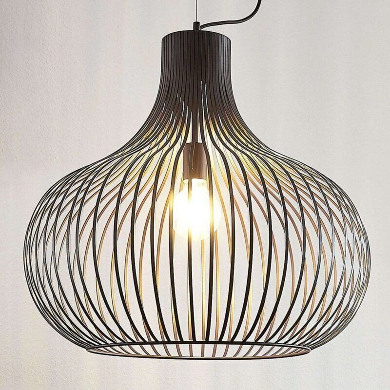 Lindby Frances piekaramā lampa, brūna, 1 spuldze, Ø 60 cm cena un informācija | Piekaramās lampas | 220.lv