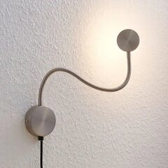 Lindby Gentjana LED sienas lampa, satīna niķelis cena un informācija | Sienas lampas | 220.lv