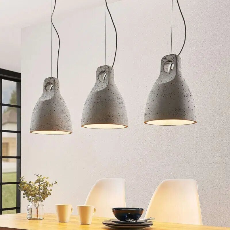 Lindby Ibu piekaramā lampa no betona, 3 lampas цена и информация | Lustras | 220.lv