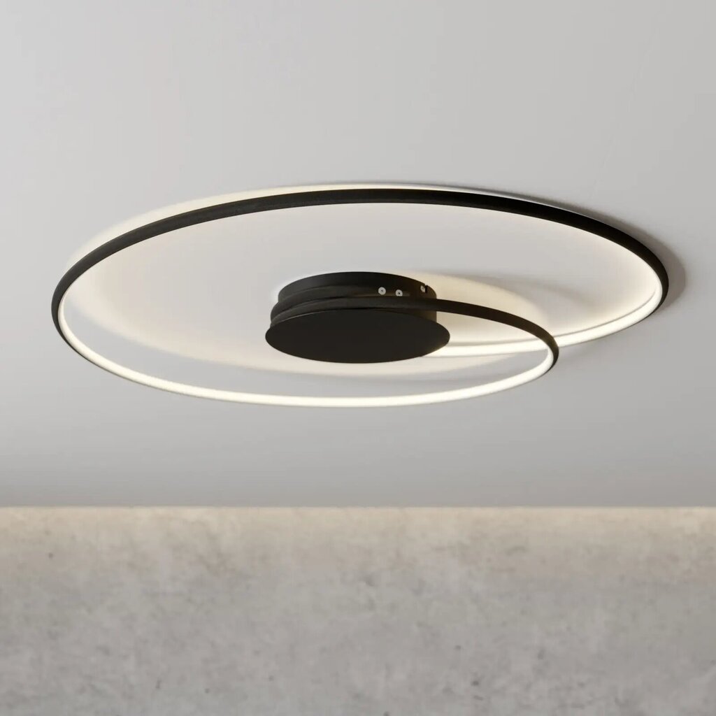 Lindby Joline LED griestu lampa, melna, 70 cm cena un informācija | Griestu lampas | 220.lv