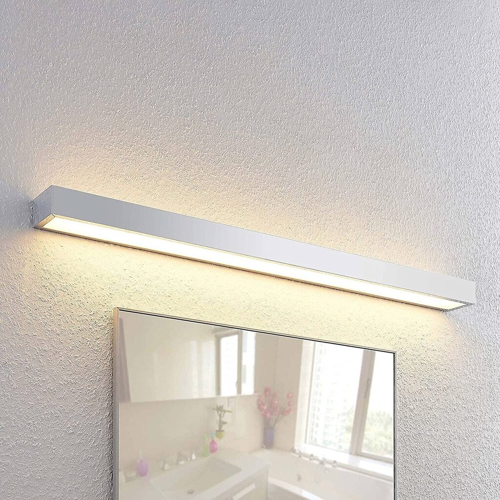 Lindby Layan LED vannas istabas sienas gaismeklis, hroms, 90 cm cena un informācija | Griestu lampas | 220.lv