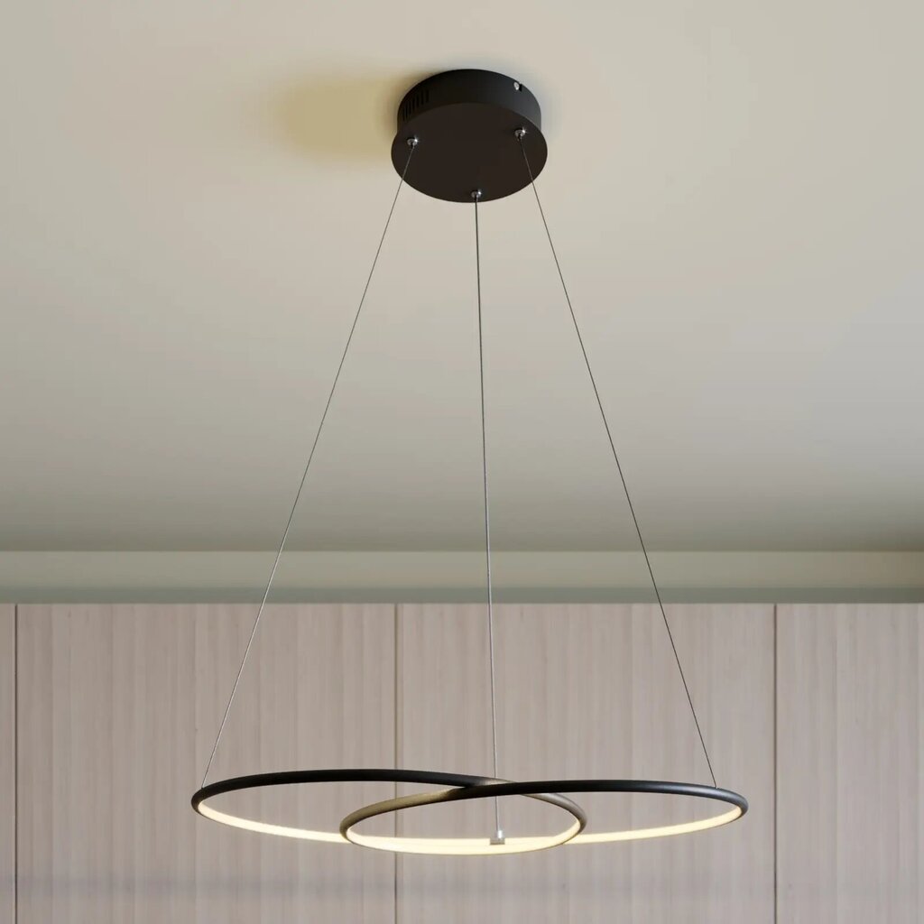 Lindby Lucy LED piekaramā lampa, 70cm, matēta melna cena un informācija | Piekaramās lampas | 220.lv
