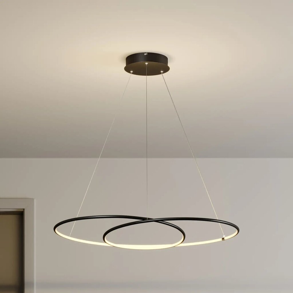 Lindby Lucy LED piekaramā lampa, 90cm, matēta melna cena un informācija | Piekaramās lampas | 220.lv