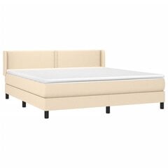 vidaXL atsperu gulta ar matraci, krēmkrāsas, 180x200 cm, audums cena un informācija | Gultas | 220.lv