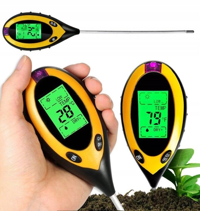 Skābes mērītājs - 4-in-1 augsnes pH mērītājs ar insolācijas sensoru cena un informācija | Dārza instrumenti | 220.lv