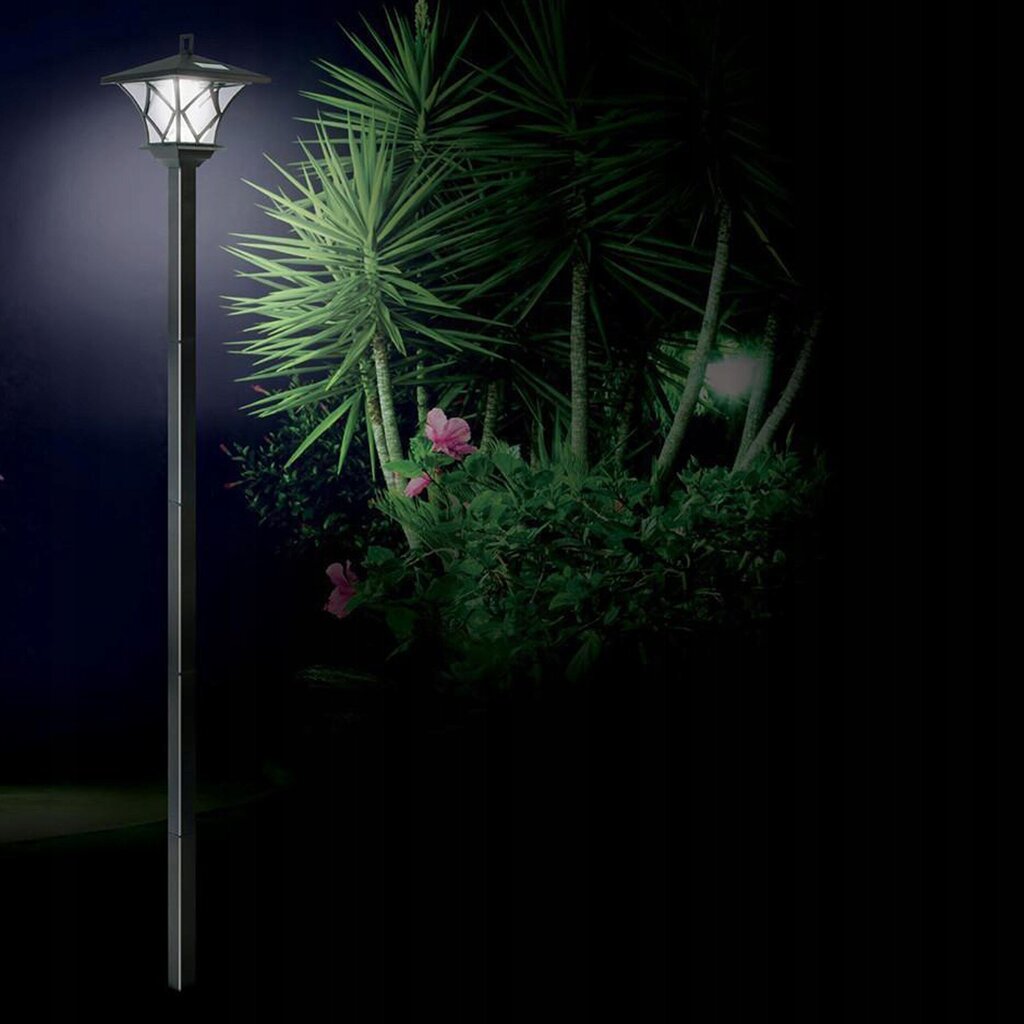 LED saules dārza lampa 138 cm melna цена и информация | Āra apgaismojums | 220.lv